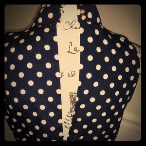 Navy blue dotted dress